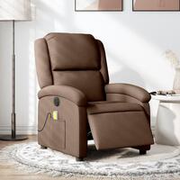 Eldrevet massagestol stof brun