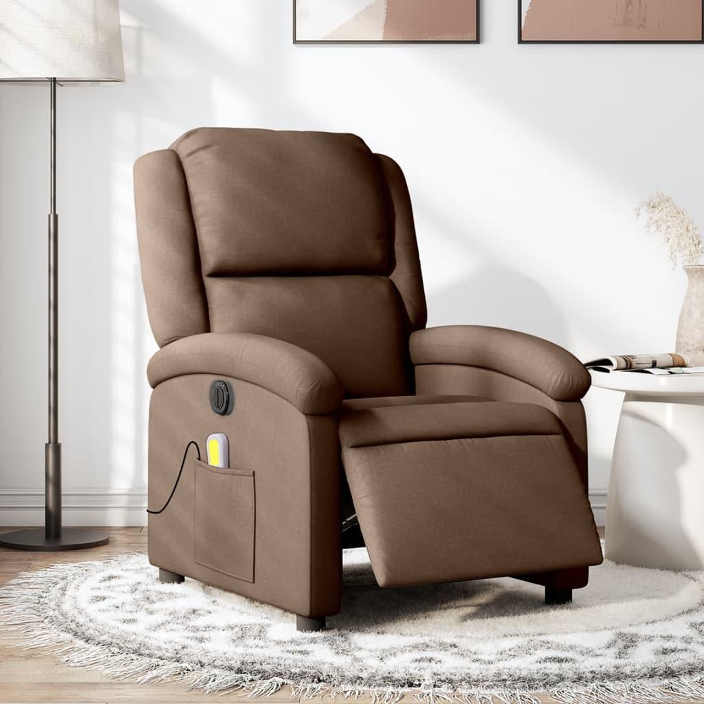 Eldrevet massagestol stof brun