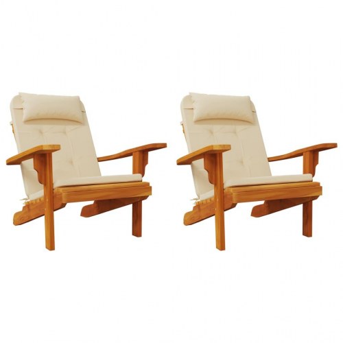 Hynder til Adirondack-stol 2 stk. oxfordstof beige