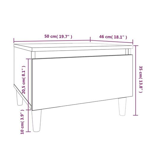 Sideborde 2 stk. 50x46x35 cm konstrueret træ grå sonoma-eg