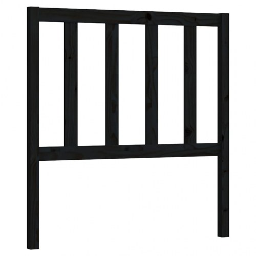 Sengegavl 106x4x100 cm i massivt fyrretræ - sort