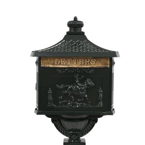 Postkasse med piedestal aluminium vintagestil rustbestandig grøn