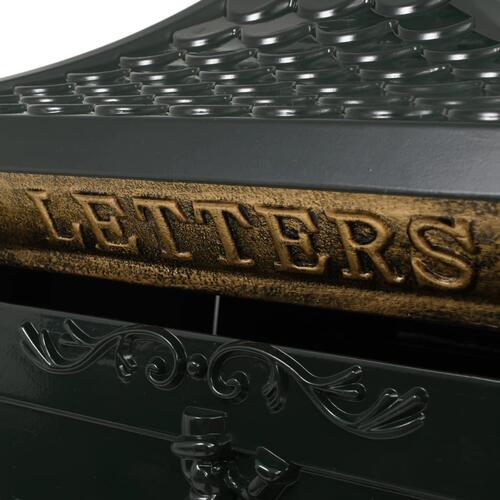 Postkasse med piedestal aluminium vintagestil rustbestandig grøn