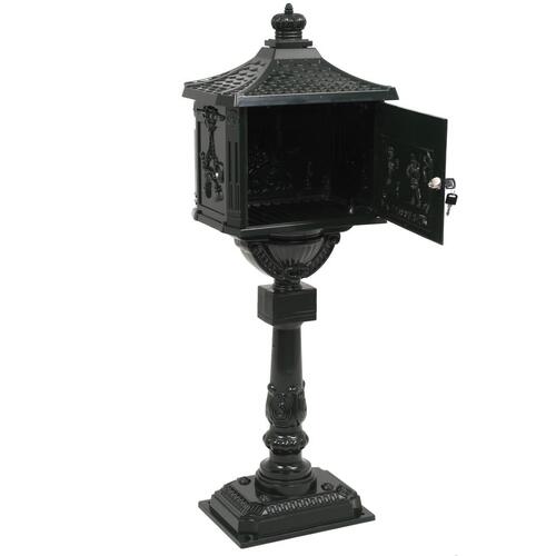 Postkasse med piedestal aluminium vintagestil rustbestandig grøn