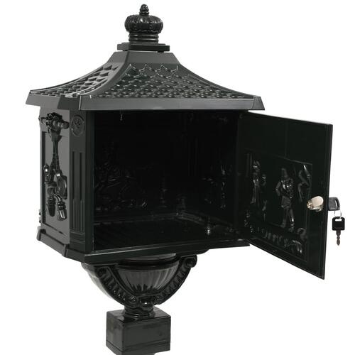 Postkasse med piedestal aluminium vintagestil rustbestandig grøn