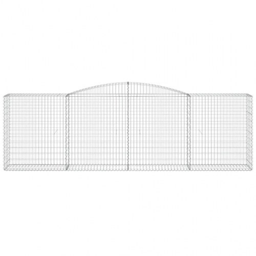 Buede gabionkurve - sæt med 3 stk., 400×50×120/140 cm, galvaniseret jern