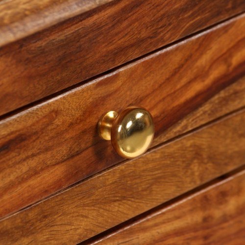 Piedestal-skrivebord massivt sheeshamtræ 140 x 50 x 76 cm