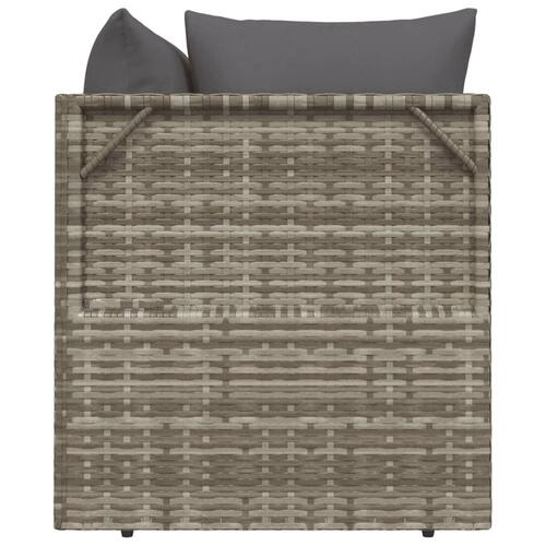 Loungesæt til haven 3 dele med hynder polyrattan grå