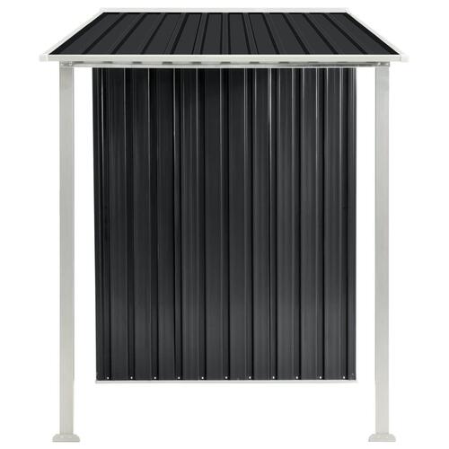 Haveskur med skydedøre 386 x 131 x 178 cm stål antracitgrå