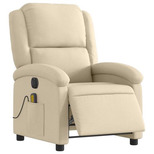 Eldrevet massagestol stof cremefarvet
