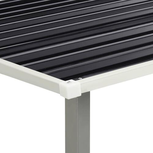 Haveskur med skydedøre 386 x 131 x 178 cm stål antracitgrå