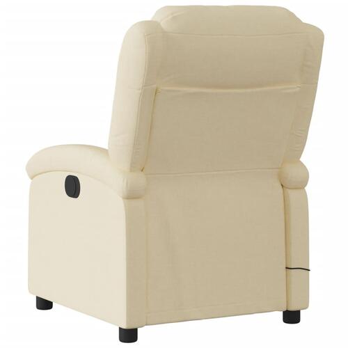 Eldrevet massagestol stof cremefarvet