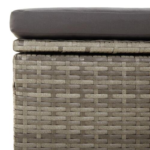 Loungesæt til haven 3 dele med hynder polyrattan grå