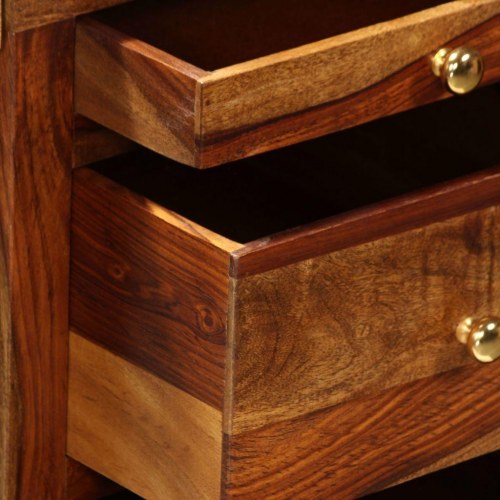 Piedestal-skrivebord massivt sheeshamtræ 140 x 50 x 76 cm