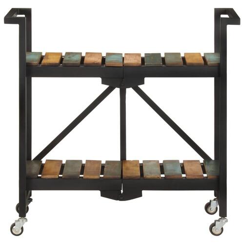 Køkkenvogn 87x36x81 cm massivt genbrugstræ