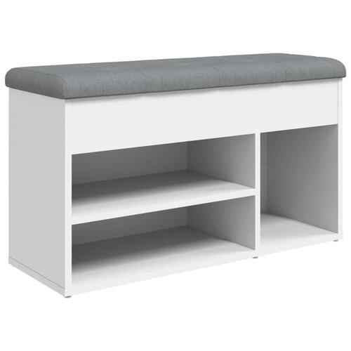 Skobænk 82x32x45,5 cm konstrueret træ hvid