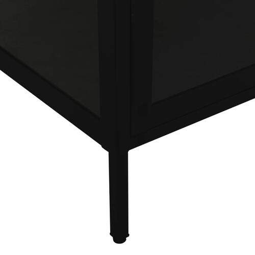 Udstillingsskab 90x40x180 cm stål og hærdet glas sort