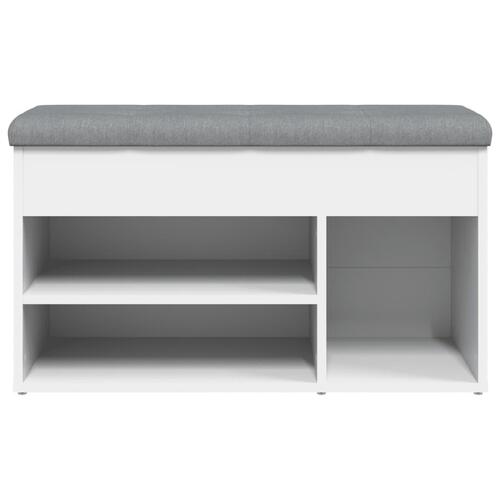 Skobænk 82x32x45,5 cm konstrueret træ hvid