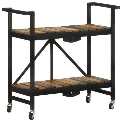Køkkenvogn 87x36x81 cm massivt genbrugstræ
