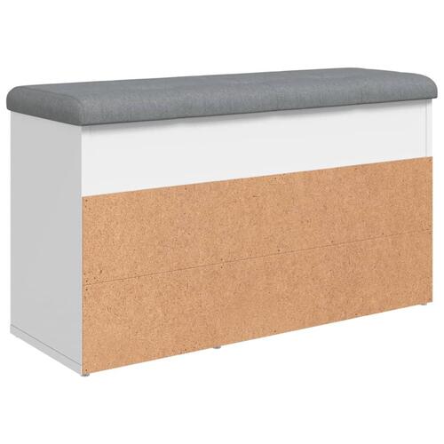 Skobænk 82x32x45,5 cm konstrueret træ hvid