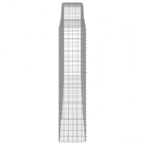 Buede gabionkurve 3 stk. - 400 × 50 × 200/220 cm i galvaniseret jern