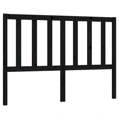 Sengegavl 126 × 4 × 100 cm i massivt fyrretræ - sort