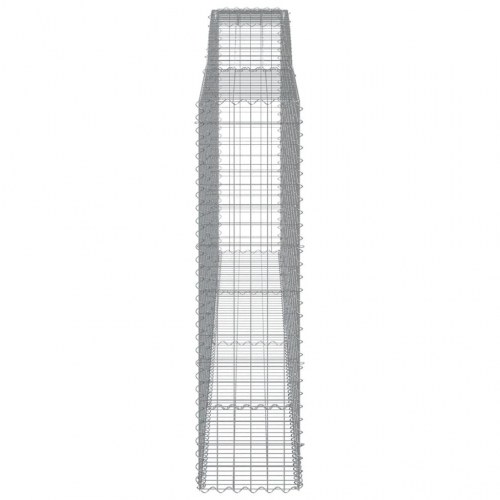 Buede gabionkurve 3 stk. - 400×50×180/200 cm i galvaniseret jern