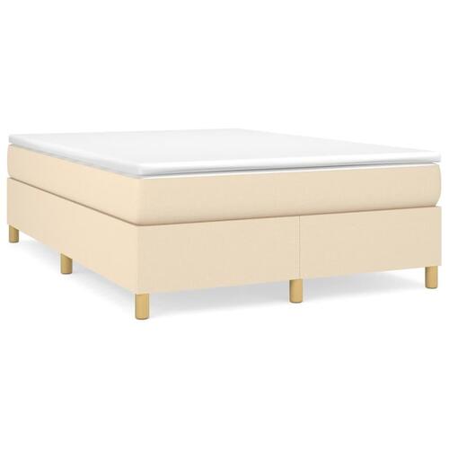 Sengeramme 140x200 cm stof cremefarvet