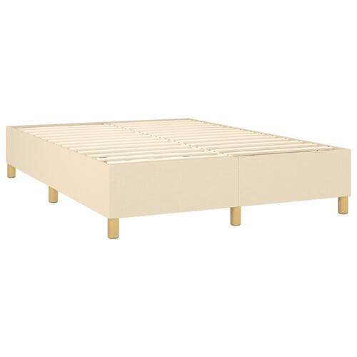 Sengeramme 140x200 cm stof cremefarvet