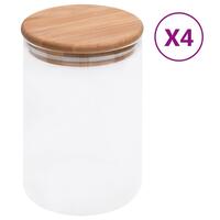 Opbevaringsglas med bambuslåg 4 stk. 800 ml