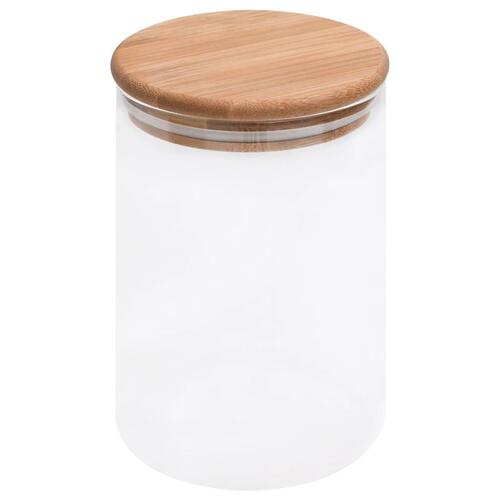 Opbevaringsglas med bambuslåg 4 stk. 800 ml