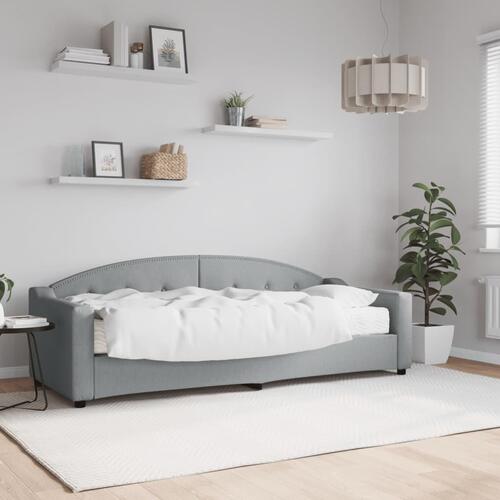 Daybed med madras 80x200 cm stof lysegrå