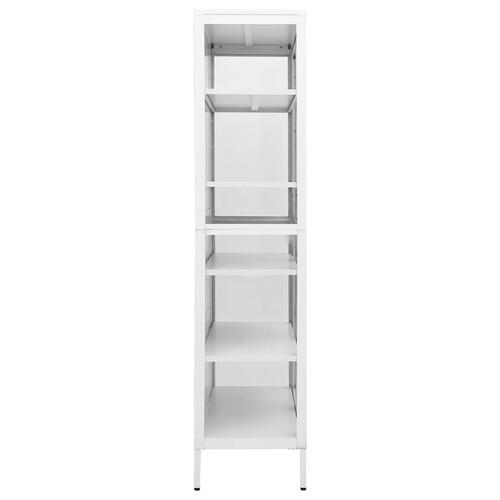 Udstillingsskab 90x40x180 cm stål og hærdet glas hvid