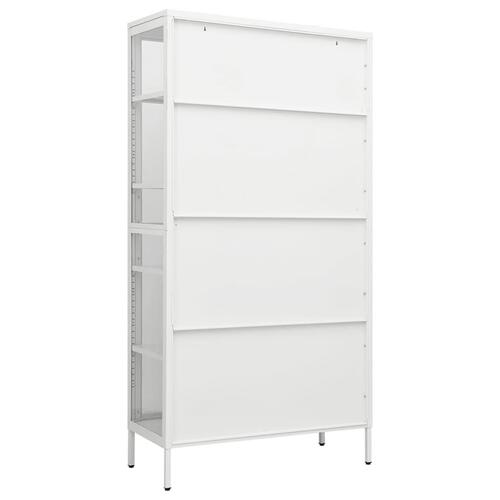 Udstillingsskab 90x40x180 cm stål og hærdet glas hvid