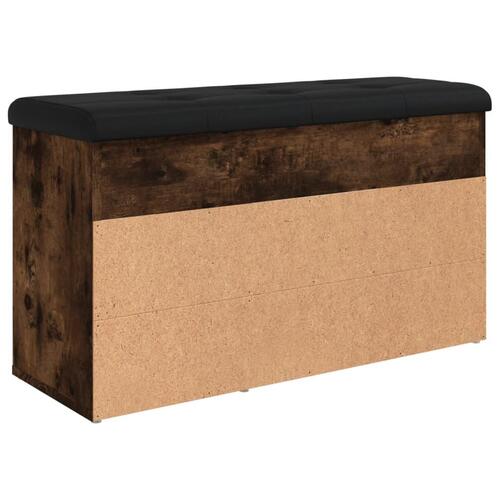 Skobænk 82x32x45,5 cm konstrueret træ røget egetræsfarve