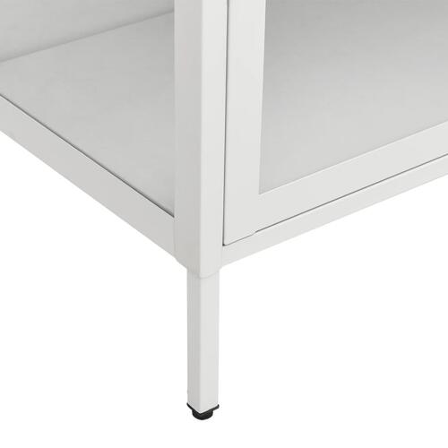 Udstillingsskab 90x40x180 cm stål og hærdet glas hvid
