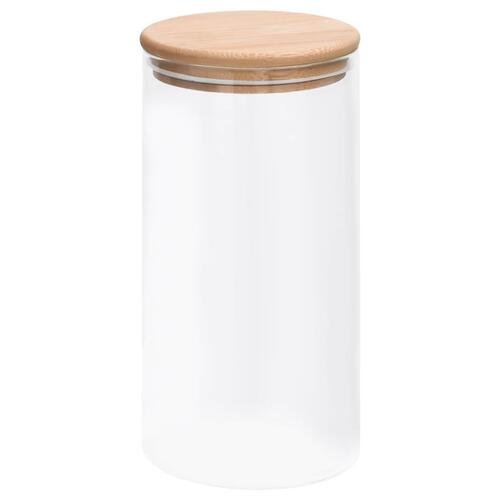 Opbevaringsglas med bambuslåg 4 stk. 1200 ml