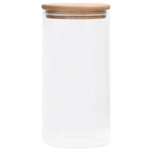 Opbevaringsglas med bambuslåg 4 stk. 1200 ml