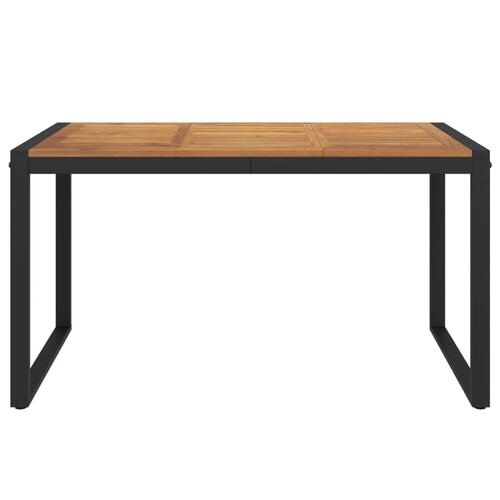 Havebord med U-formede ben 140x80x75 cm massivt akacietræ