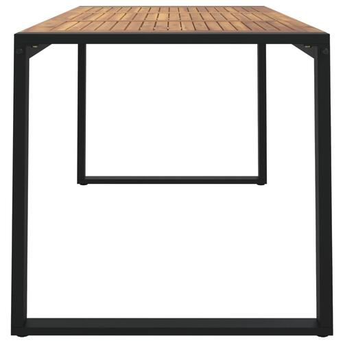 Havebord med U-formede ben 140x80x75 cm massivt akacietræ