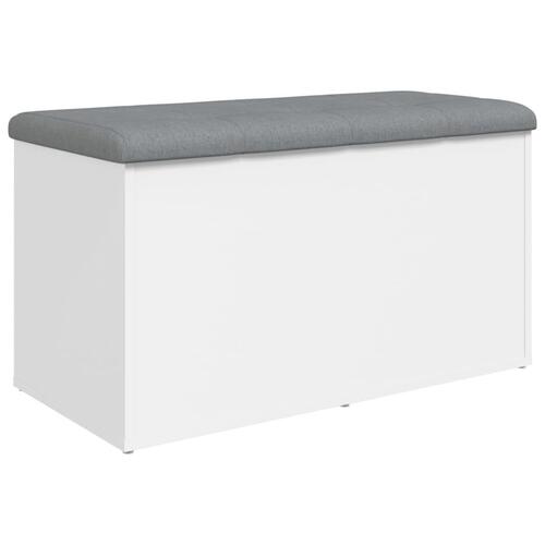Opbevaringsbænk 82x42x45 cm konstrueret træ hvid