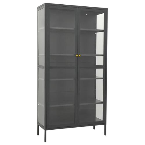 Udstillingsskab 90x40x180 cm stål og hærdet glas antracitgrå