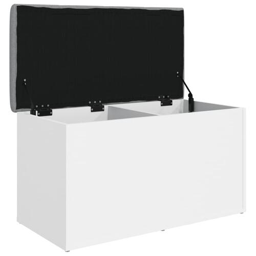 Opbevaringsbænk 82x42x45 cm konstrueret træ hvid