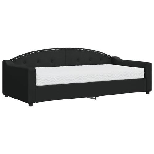 Daybed med madras 90x200 cm stof sort