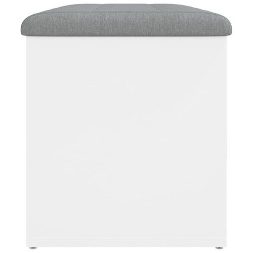 Opbevaringsbænk 82x42x45 cm konstrueret træ hvid