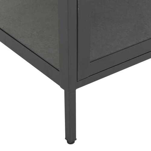 Udstillingsskab 90x40x180 cm stål og hærdet glas antracitgrå