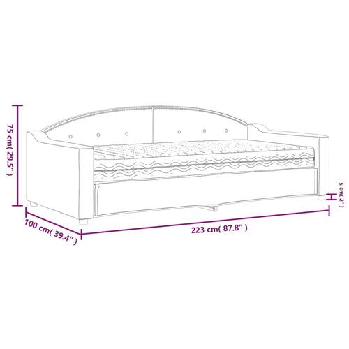 Daybed med madras 90x200 cm stof sort