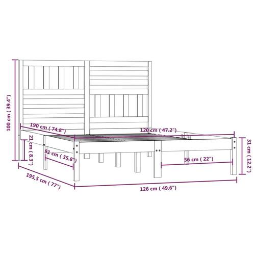 Sengeramme 120x190 cm massivt fyrretræ sprt