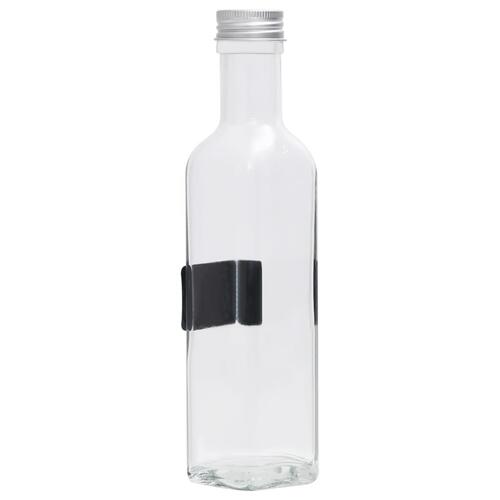 Glasflasker med skruelåg 12 stk. 250 ml firkantet