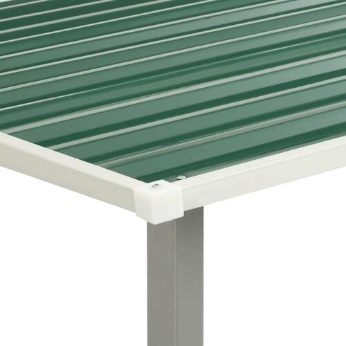 Haveskur med skydedøre 386 x 205 x 178 cm stål grøn